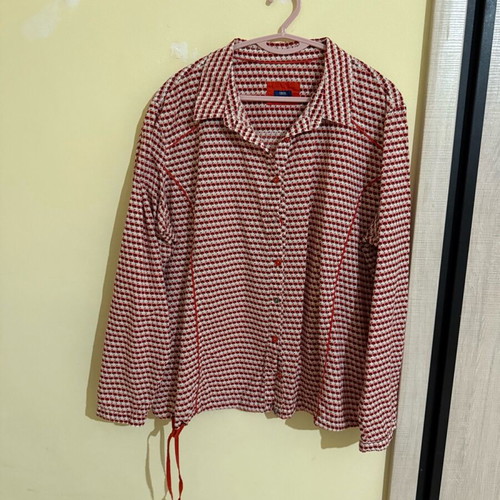 Premium cotton shirt XXL like new, white with red