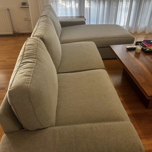 IKEA KIVIK three-seat sofa with chaise lounge like new, extra cover