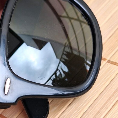Ray Ban Wayfarer sunglasses used, black, made in USA