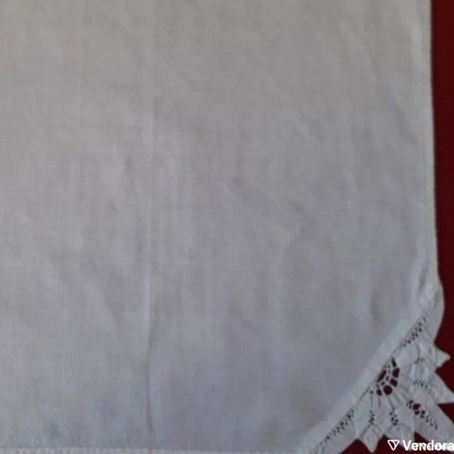 Set of two white cutwork embroidered doilies used, traditional handicrafts