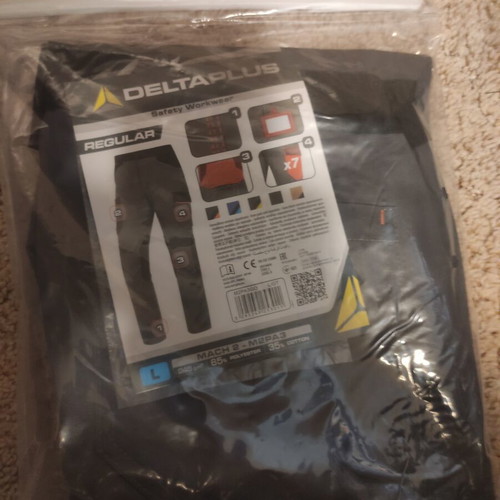 Delta Plus Mach 2 M2PA3 Safety Workwear Pants new, size L, grey/black