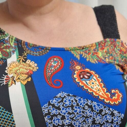 Dina printed jersey dress like new, size 2XL