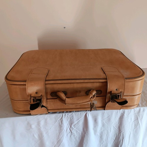 Vintage leather suitcase used