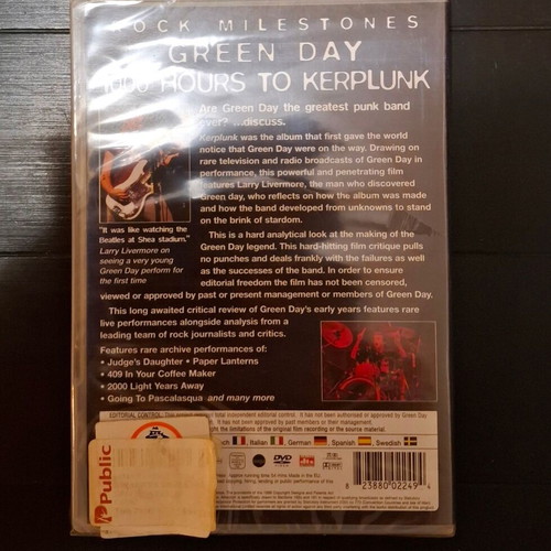 Green Day 1000 Hours To Kerplunk DVD new, rock