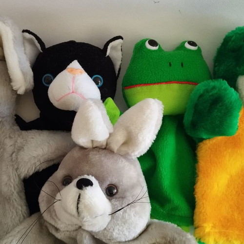 Plush puppet gloves used, pack of 5