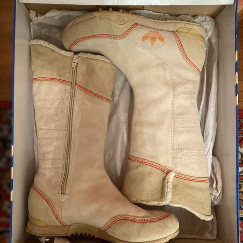 Adidas suede boots like new, women's, beige