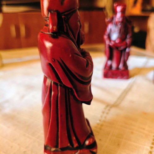 Vintage Alabaster Figurines Made in Taiwan, 13 cm Each