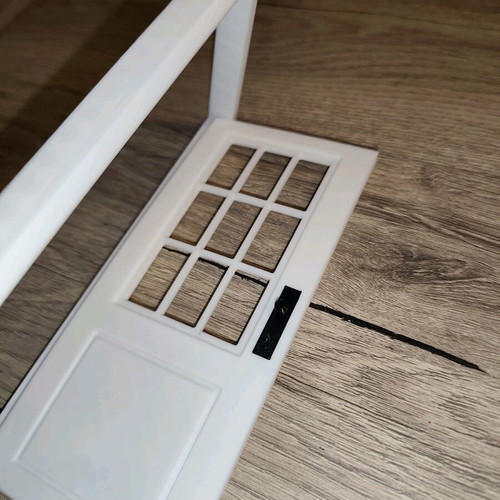 White door for models and diorama new with frame and locks