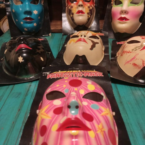 Vintage masks unused, set of 7 futuristic