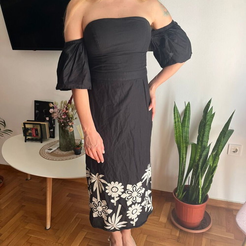 Off Shoulder Summer Dress Be You like new, 100% cotton, black, size M