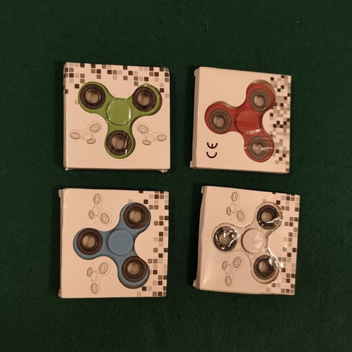 Set of 4 Hand Fidget Spinners (Green, Red, Blue, White)