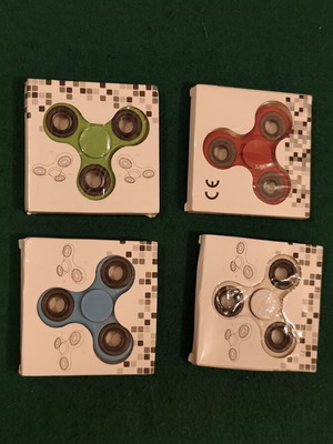 Set of 4 Hand Fidget Spinners (Green, Red, Blue, White)