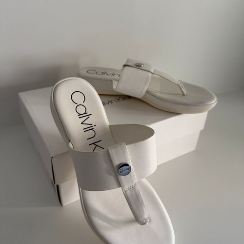 Calvin Klein Kimmy Nappa VIP Smooth leather mules, white