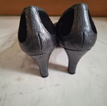 Γόβες Rebeca Sanver peep toe μέγεθος 39 μεταχειρισμένες, μαύρο δέρμα