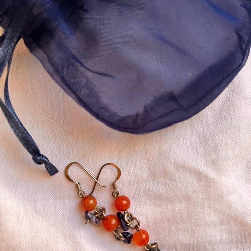 Silver 925 earrings with beads new