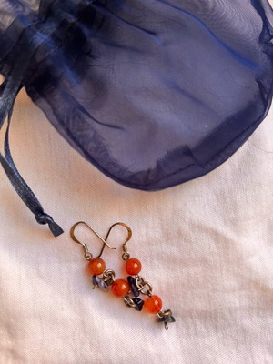 Silver 925 earrings with beads new