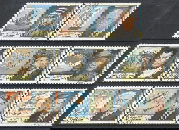 Ρας Αλ Κάιμα, προσωπικότητες, σειρά 8 γραμματοσήμων, μεγαλόσχημα.