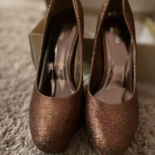 Glitter platform high heels bronze copper by Viadante new