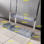 Tabletop plexiglass product display stand like new with metal decorations