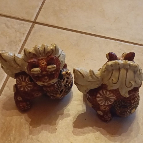 Kutan Foo Dogs Ceramic Traditional Japanese Decor
