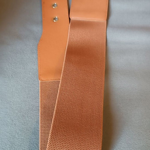 Women’s camel belt used with gold buckle and elastic 68 cm