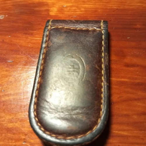 Leather magnetic money clip used