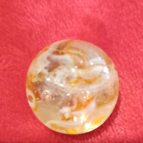 Vintage glass marbles used, set of 2, large one chipped