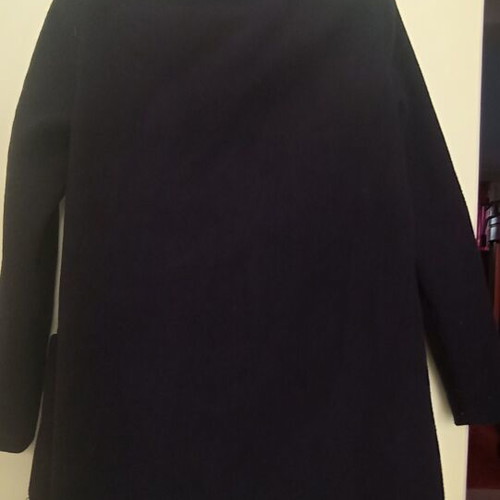 Bershka coat with long collar like new, black, size M