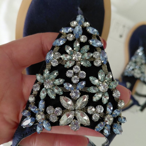 Oysho sandals with Swarovski stones used, size 39, blue
