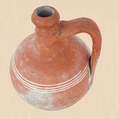 Authentic Refugee Clay Botza 1920 Kavala used, handmade red clay