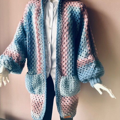 Handmade knitted cardigan new in pastel shades