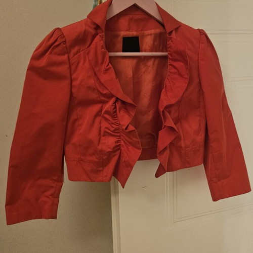 Pinko crop jacket coral, like new, evening style