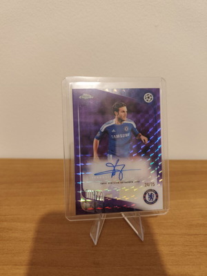 Topps Chrome Juan Mata Chelsea FC Auto Autograph Purple RayWave Numbered 24/75 Spain Legend like new