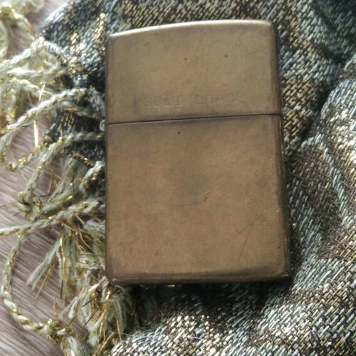 Zippo lighter collectible used, bronze color