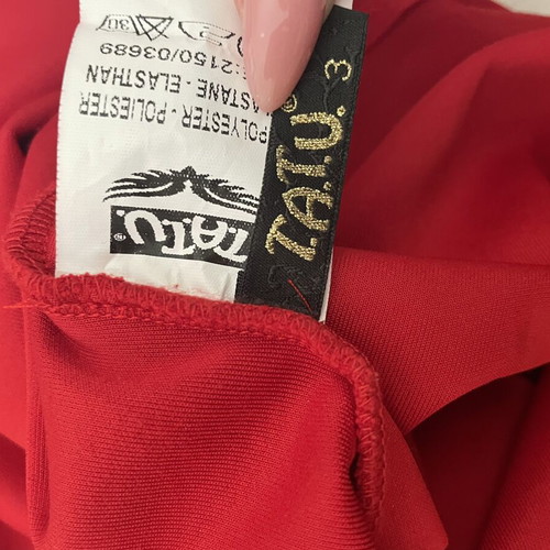 Red midi skirt with asymmetric design by TATU like new
