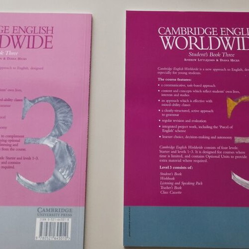 Cambridge English Worldwide 3 Student's Book and Workbook like new