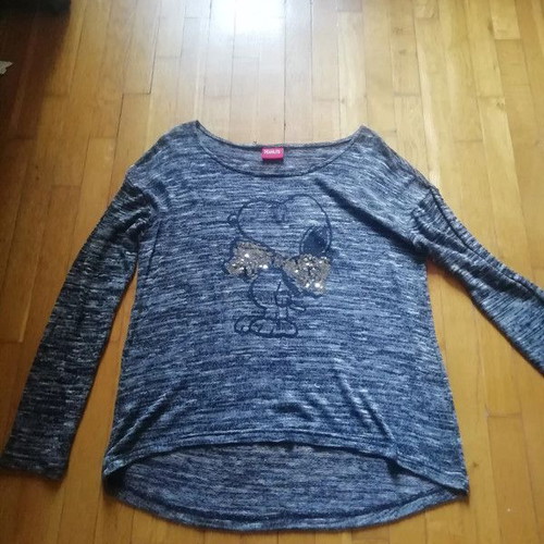 Peanuts Snoopy gray melange blouse used, one size with sequins