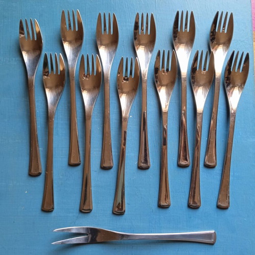 Amc forks set used, 12 pieces with serving fork 18/10
