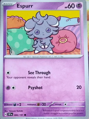 Espurr 084 Pokemon collectible card new