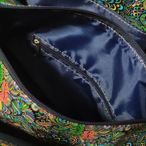 Shoulder bag new with colorful print, eco leather