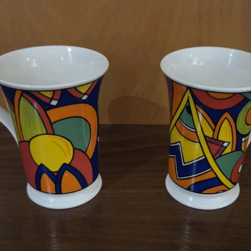 Biarrizt mugs designed by Jane Brookshaw, Dunoon fine bone china like new