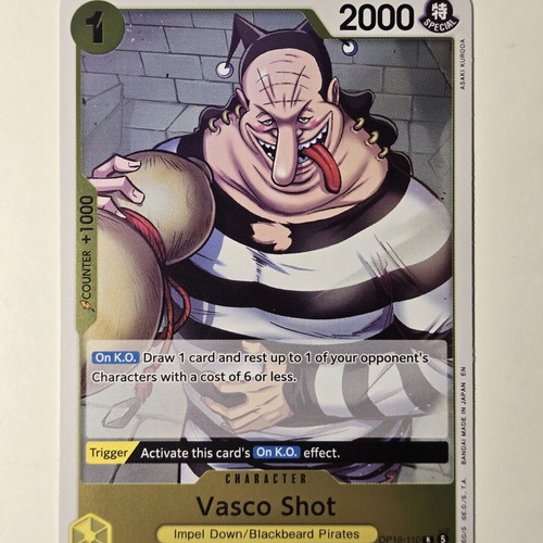Vasco Shot One Piece Card Game OP16-110 Rare like new
