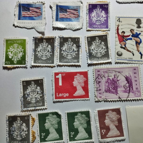Lot B - 40 stamps including World Cup 1966 England, Gibraltar