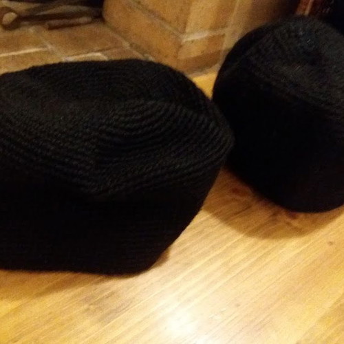 Monastic-style hats new, handmade, pack of 2, black