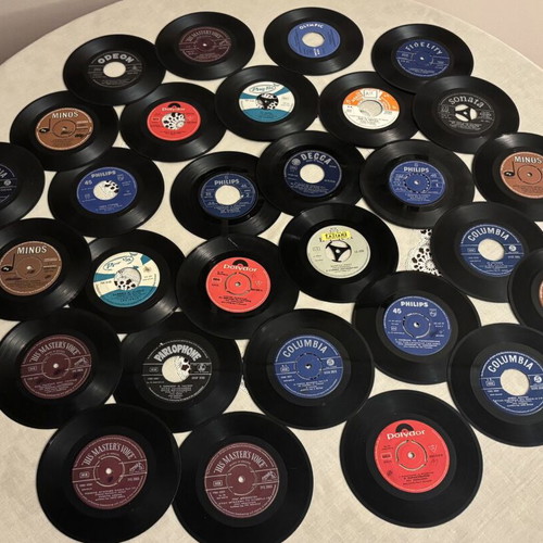 Vinyl record collection used, 89 singles from 60s and 70s