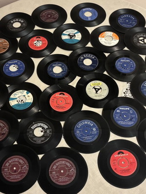 Vinyl record collection used, 89 singles from 60s and 70s
