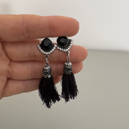 Black dangle earrings used