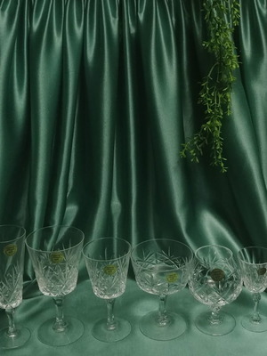 Cristal D'Arques Chantilly Taille Beaugency glasses new, 36 pcs, French crystal 70s