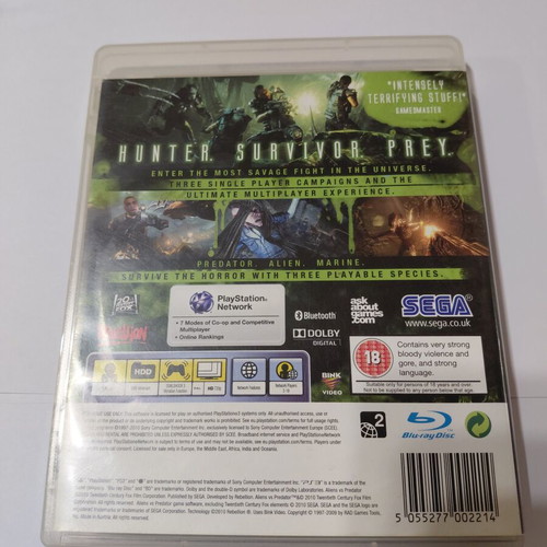 Aliens vs Predator PS3 game used, action shooting