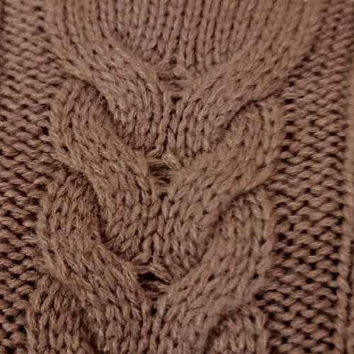 Review knitted cardigan in brown color like new, size S/M